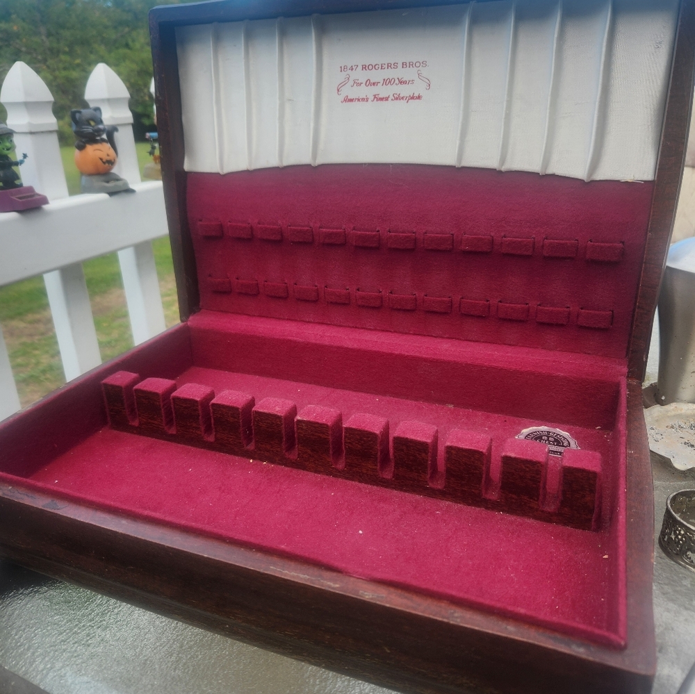 Elegant Wooden Jewelry Box with Red Interior